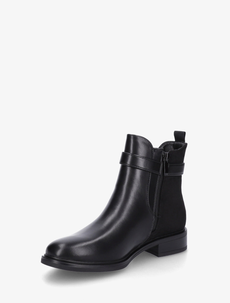 Bottines unies à contrefort en suédine - Noir - 3