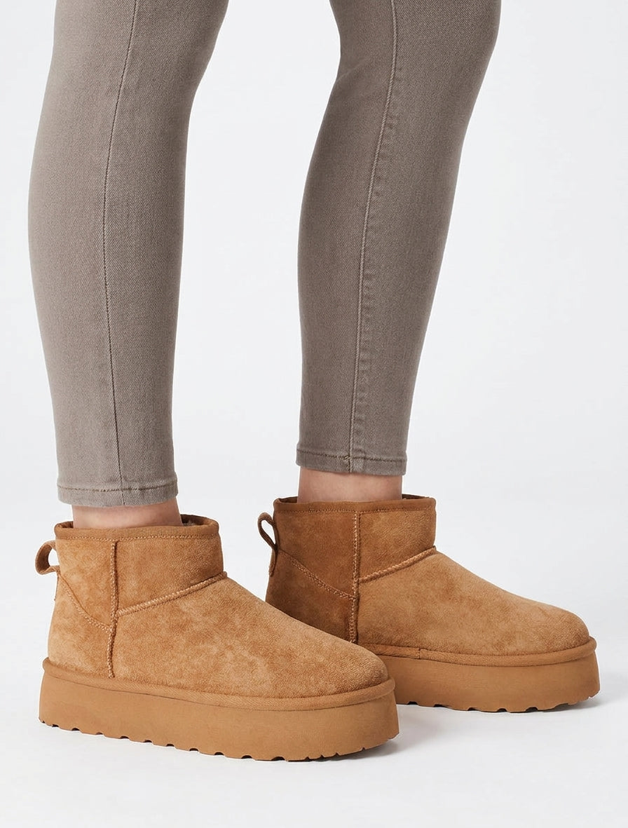 Botines forradas de ante - Camello