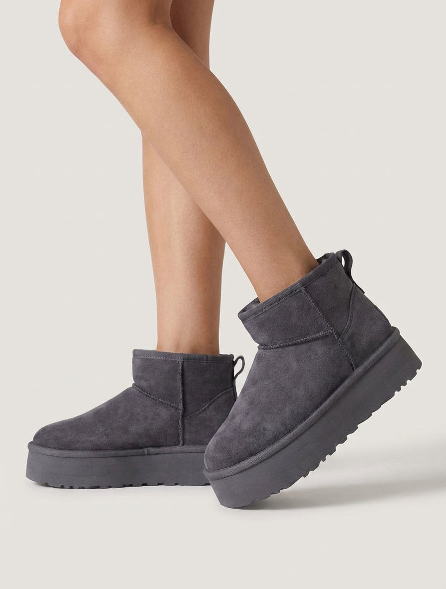 Botines forradas de ante - Gris oscuro