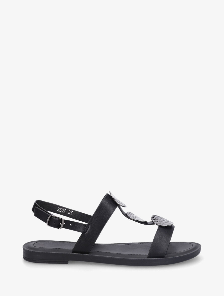 Nu-pieds à empiècements métal - Noir - 1