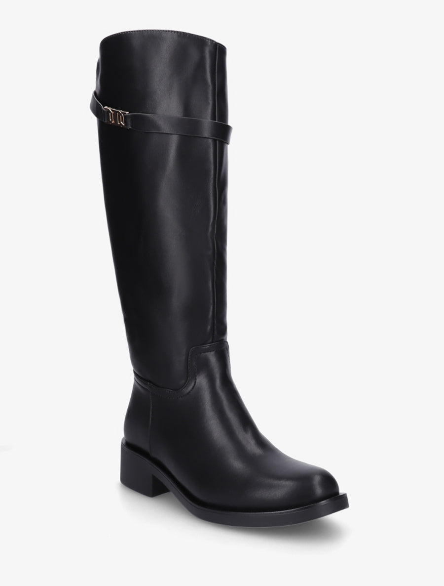 Bottes en simili à lannière décorative - Noir - 2