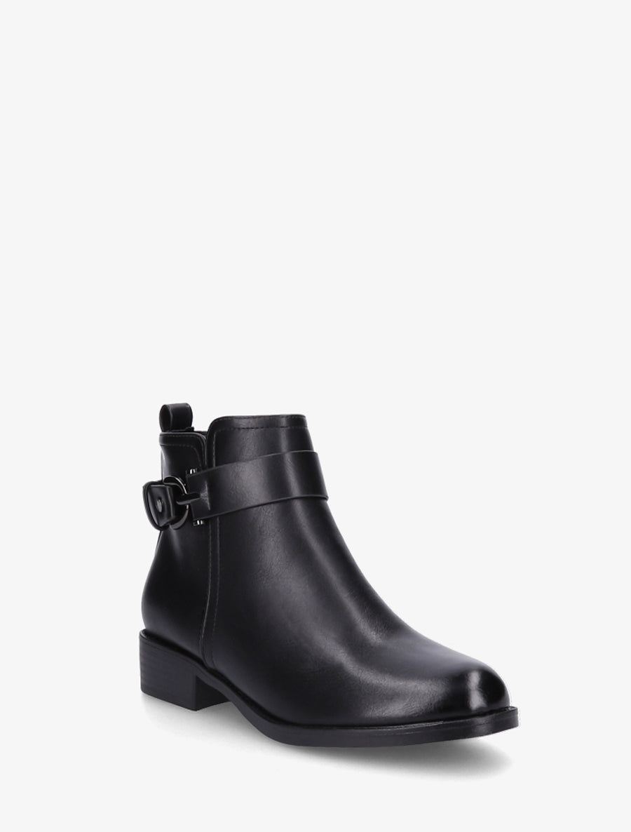 Bottines en simili à boucle métal fantaisie - Noir - 2