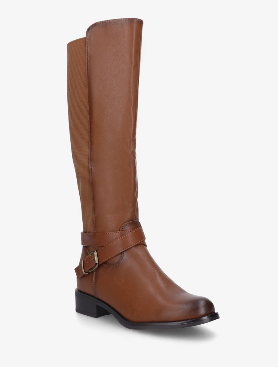 Bottes élastiquées à sangle et boucle - Camel - 2