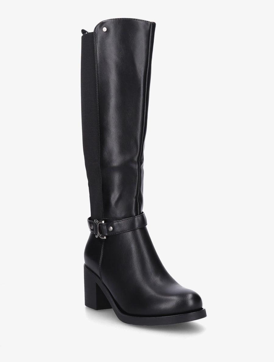 Bottes élastiquées à boucle métal - Noir - 2