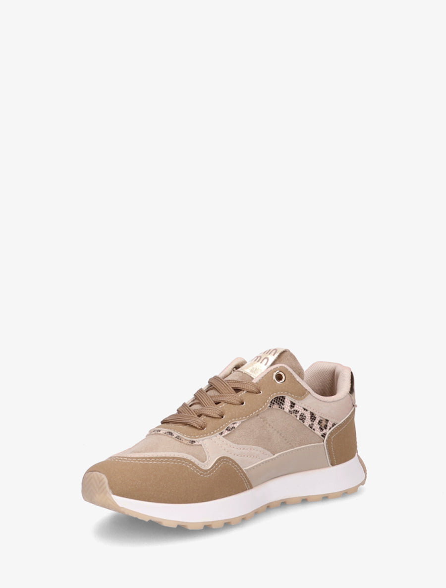 Sneakers à bandes contrastantes - Taupe - 3