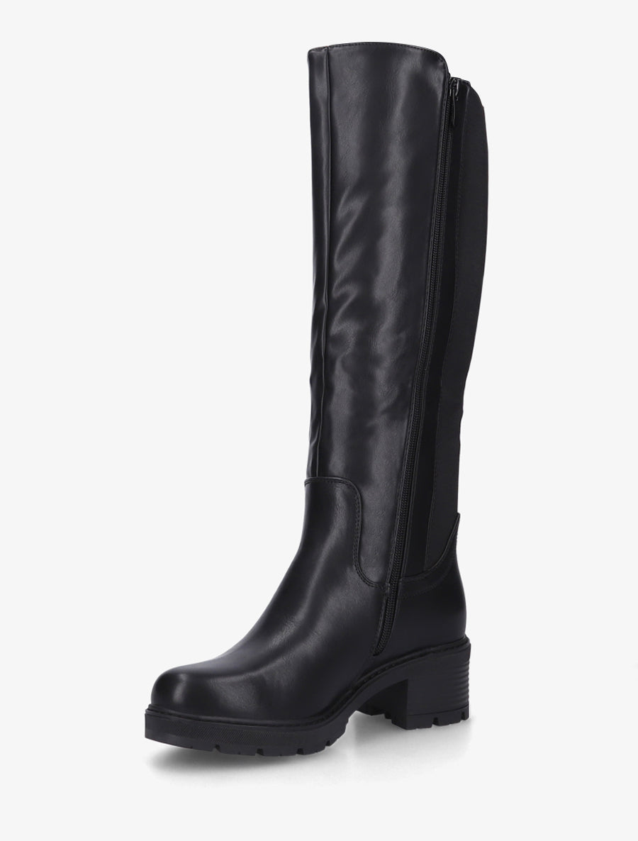 Bottes élastiquées à talon - Noir - 3