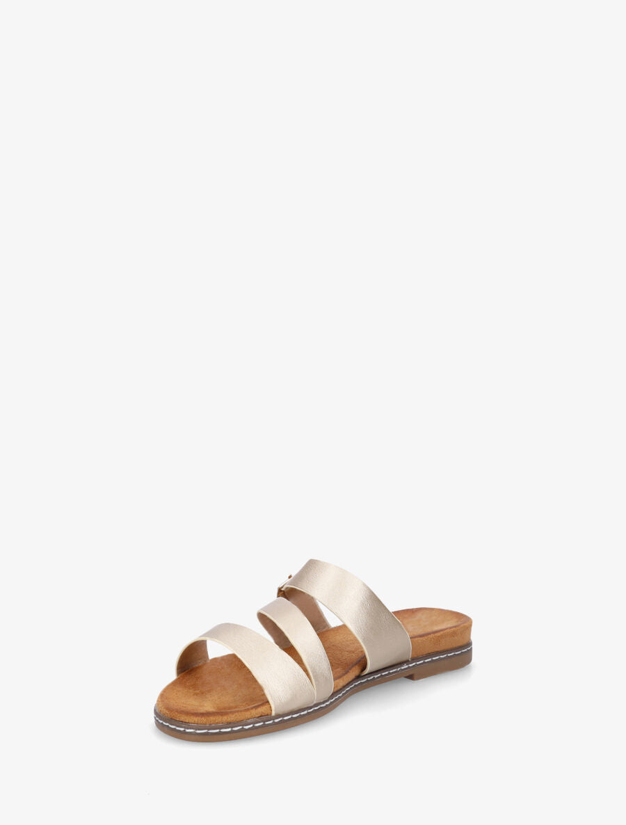 Nu-pieds en simili à boucle - Or - 3