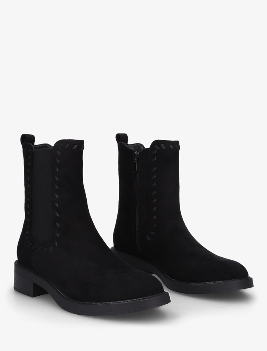 Bottines style chelsea en suédine - Noir - 4