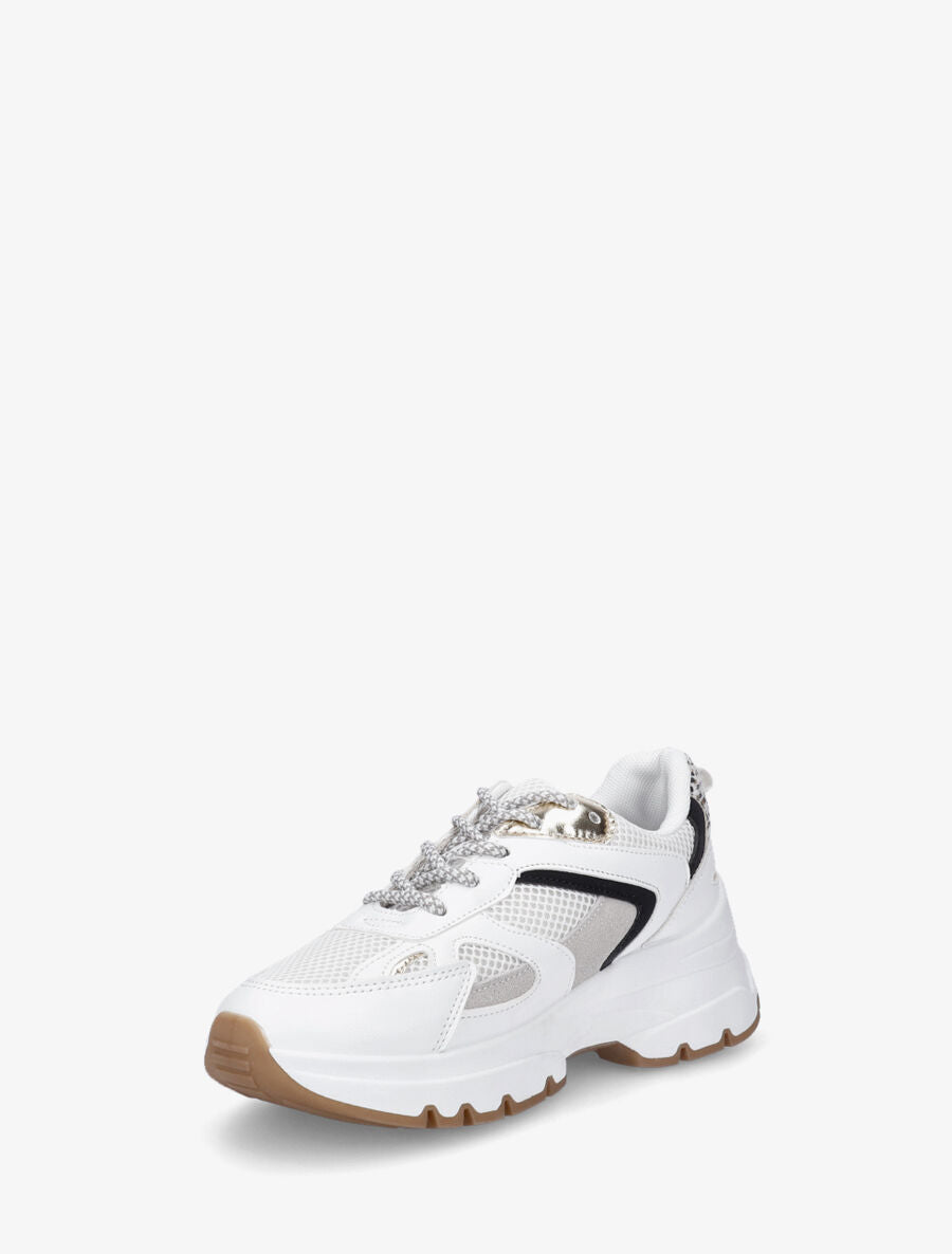 Sneakers à bandes irisées et pailletées - Blanc - 3