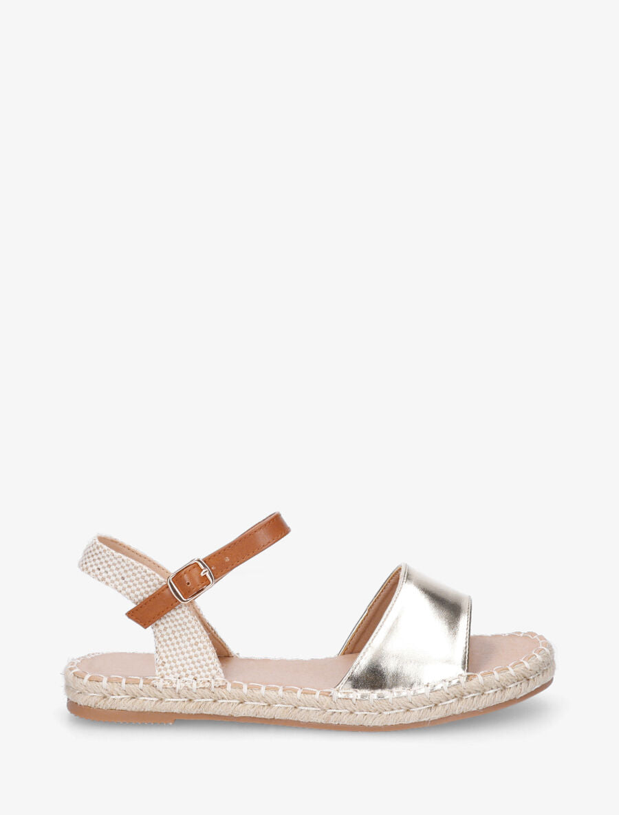 Nu-pieds basiques style espadrille - Or - 1