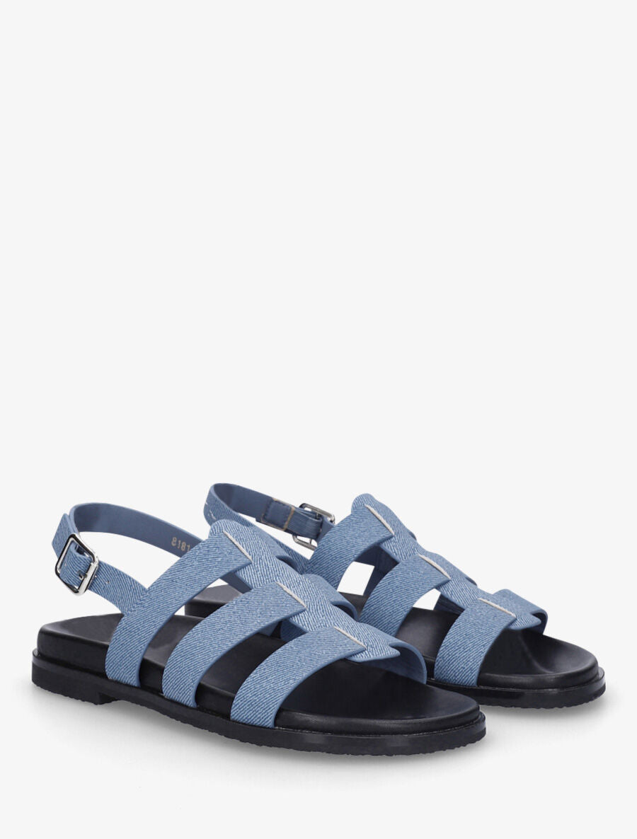 Nu-pieds style spartiates - Bleu - 4