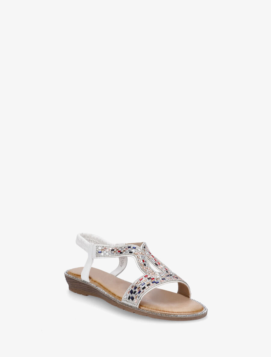 Nu-pieds en simili à strass - Blanc - 2