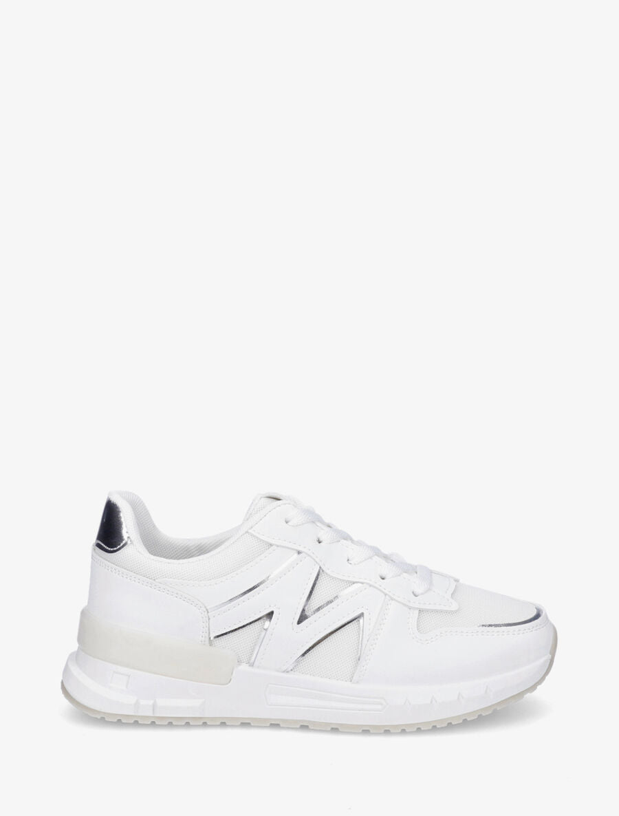 Baskets en toile et simili - Blanc - 5