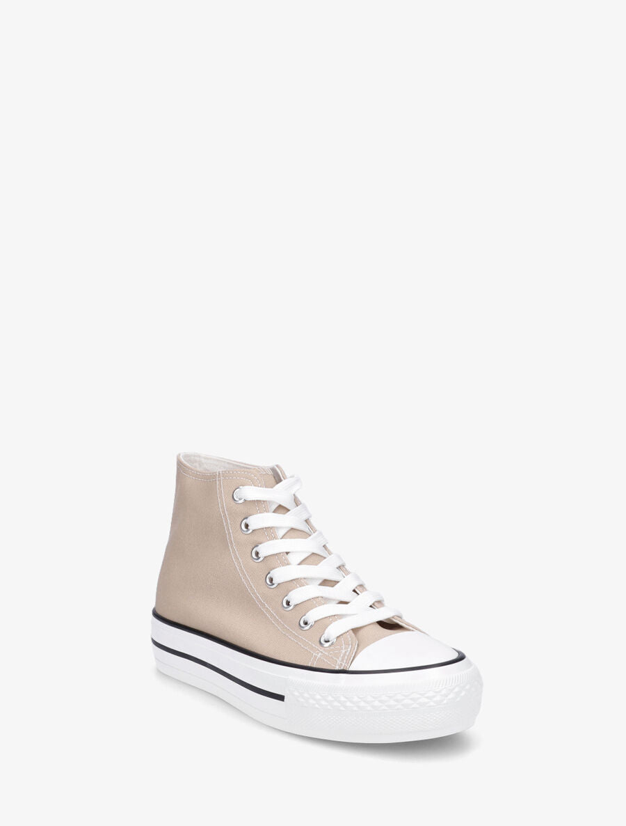 Tennis montantes en toile - Beige - 2