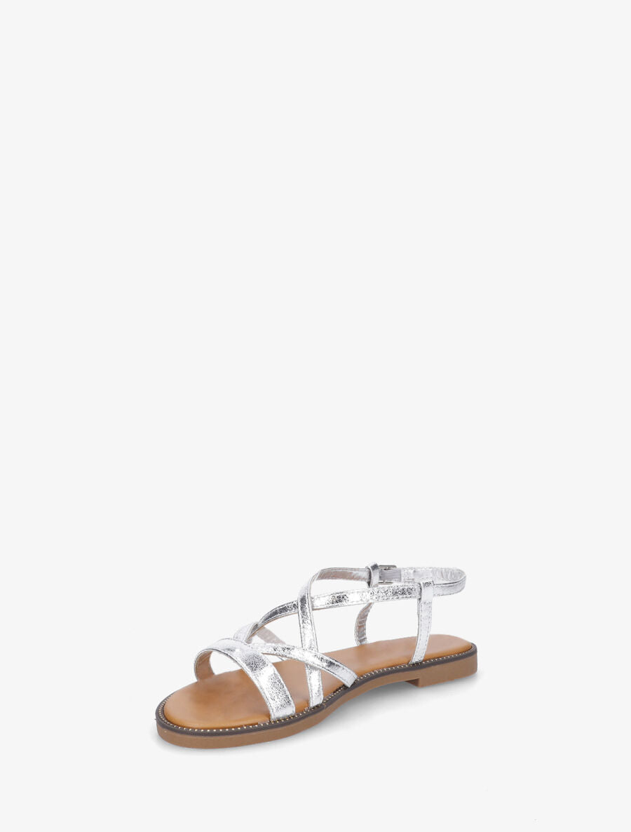 Nu-pieds multibrides en simili nacré - Argent - 4