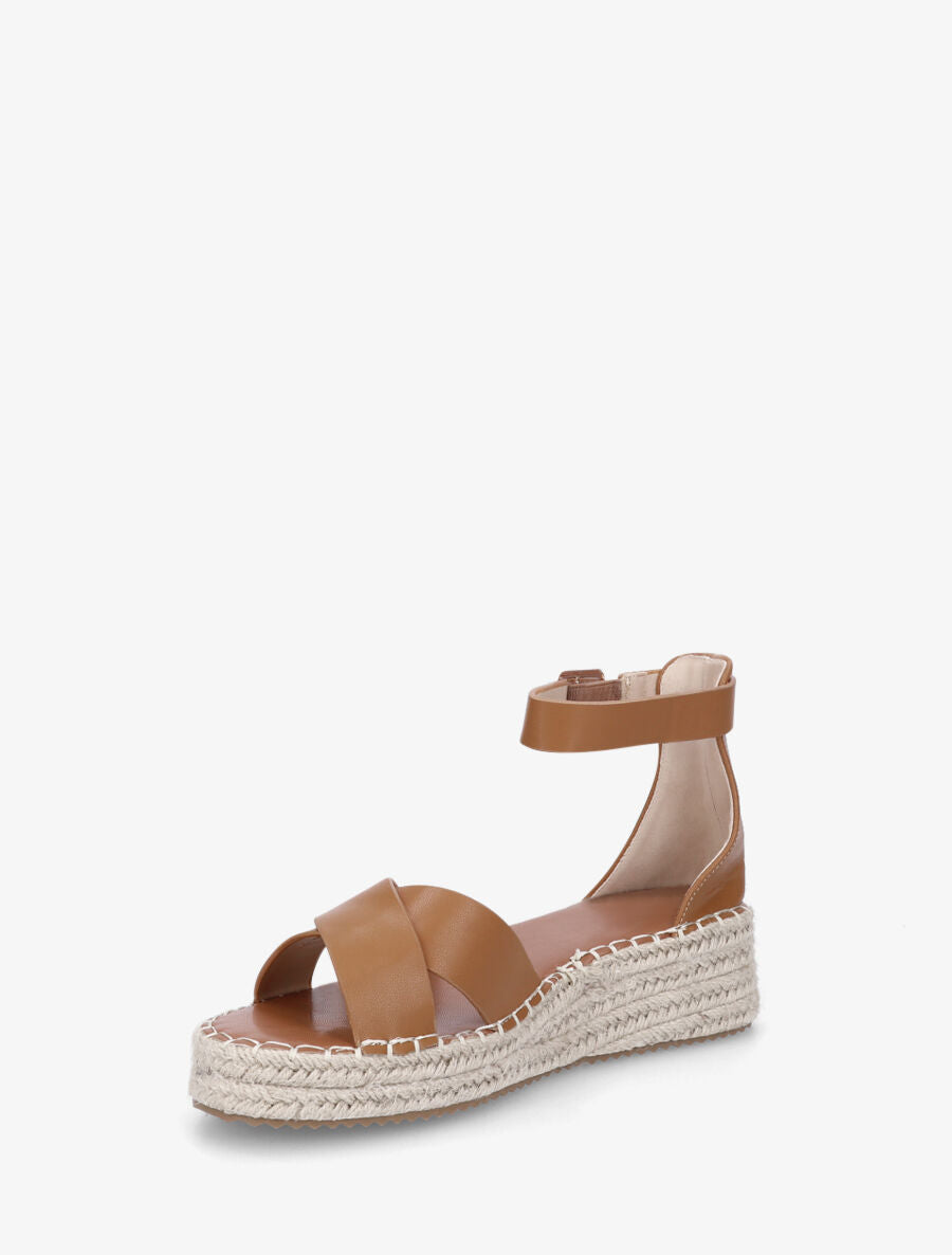 Sandales croisées style espadrille - Camel - 3