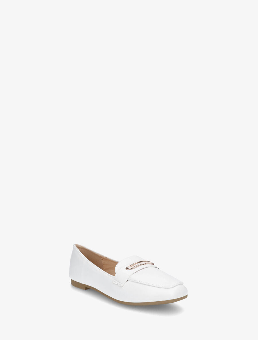 Mocassins à boucle fantaisie - Blanc - 2