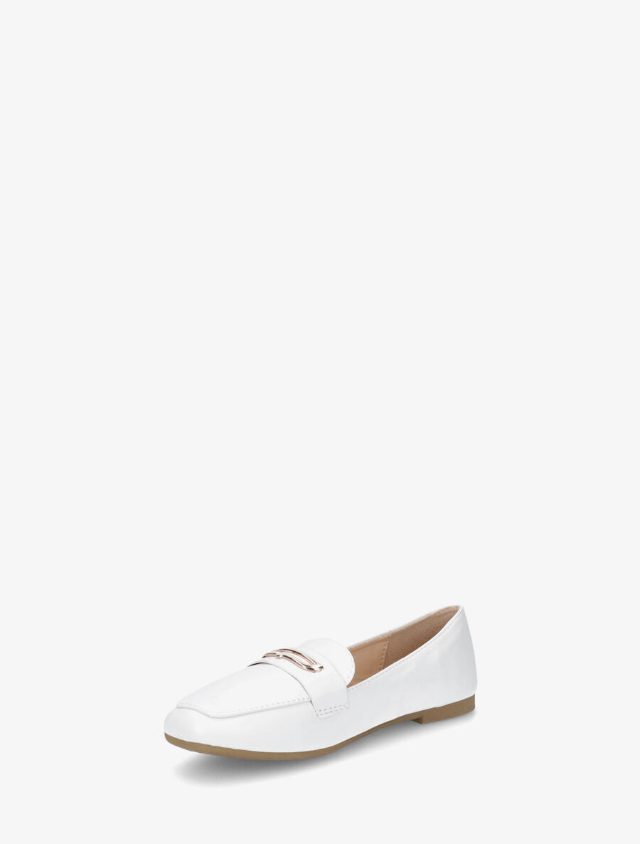 Mocassins à boucle fantaisie - Blanc - 3