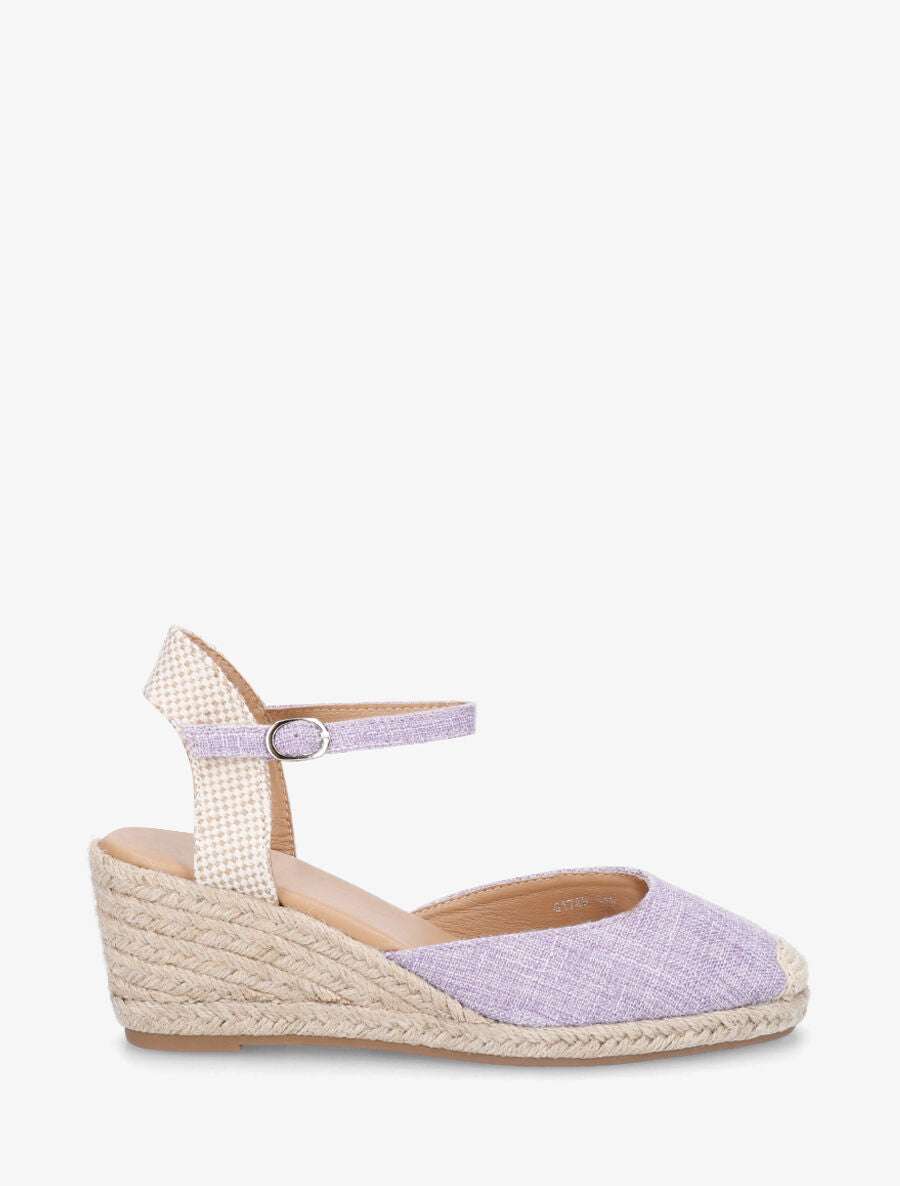 Espadrilles mi-hautes en tissu - Lilas - 1