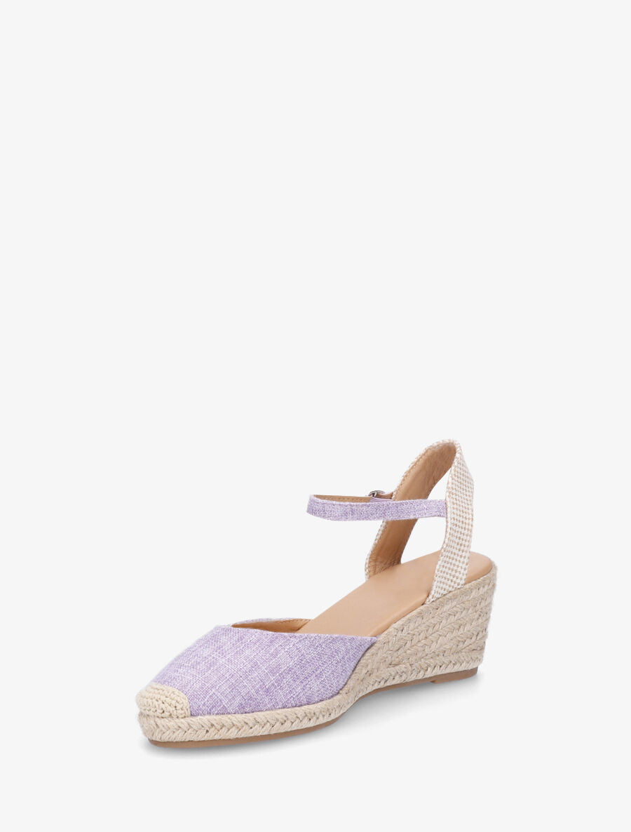 Espadrilles mi-hautes en tissu - Lilas - 3