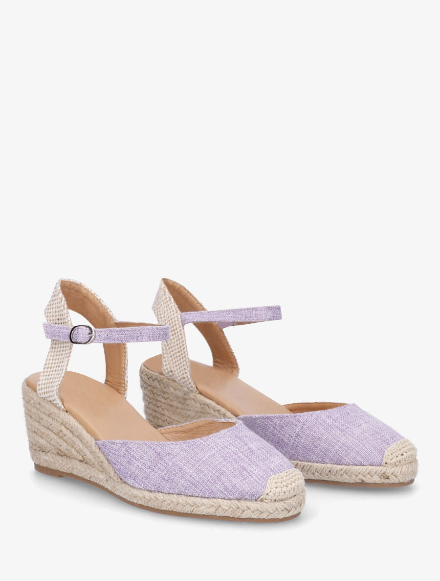 Espadrilles mi-hautes en tissu - Lilas - 4
