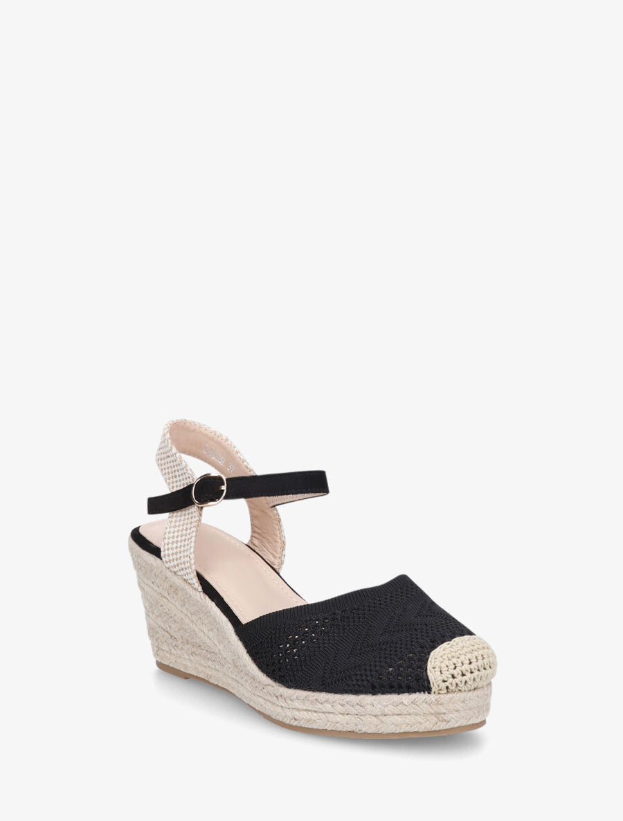 Espadrilles hautes en maille - Noir - 2