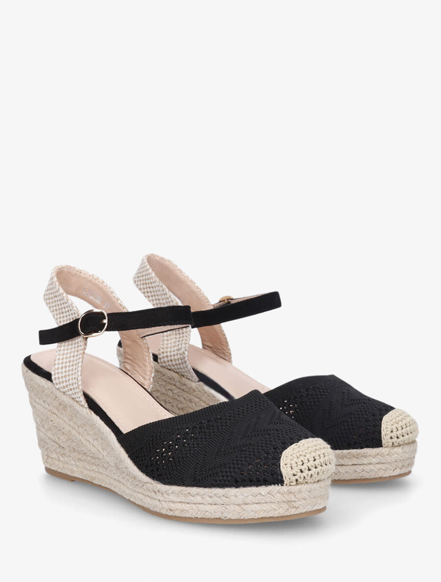 Espadrilles hautes en maille - Noir - 4