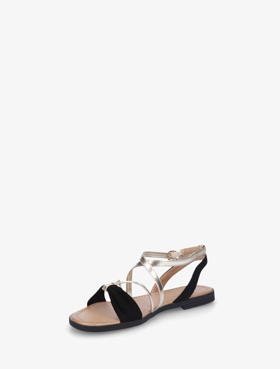 Nu-pieds bi-matière à noeud - Noir - 3