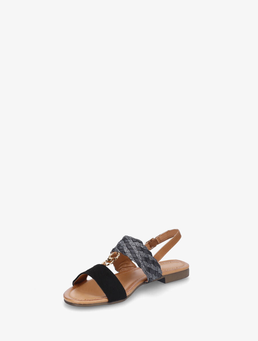Nu-pieds bi-matière à bijou - Noir - 3