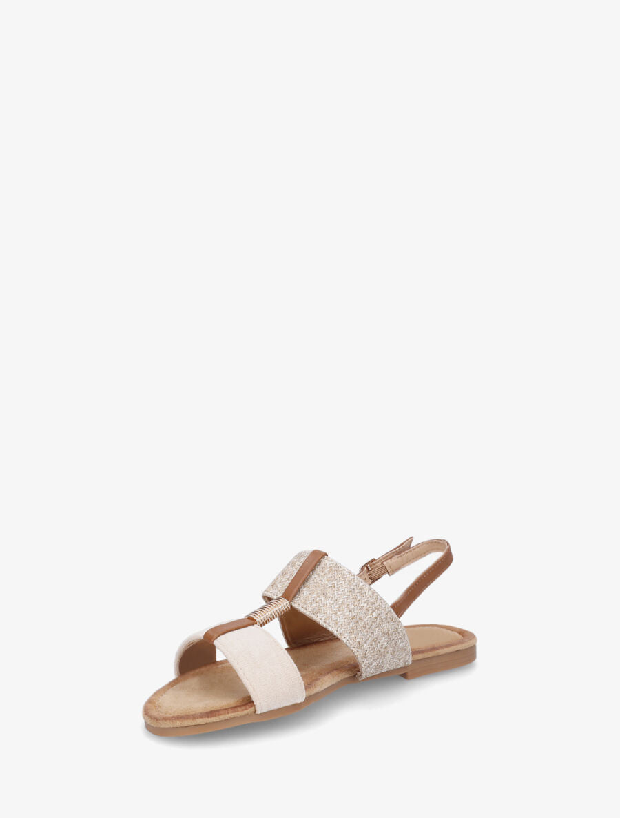 Nu-pieds raphia et suédine - Beige - 3