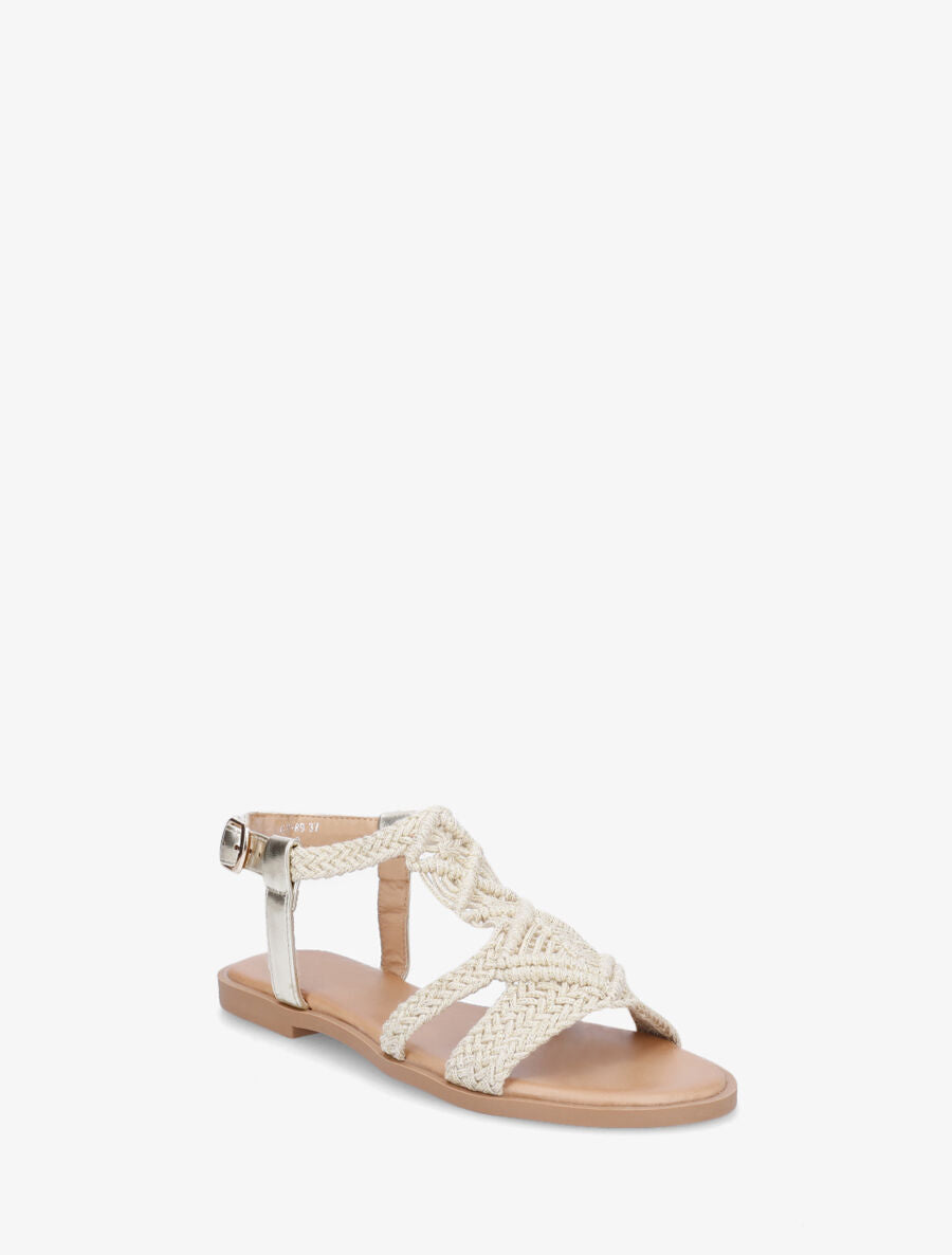 Nu-pieds effet macramé - Or - 2