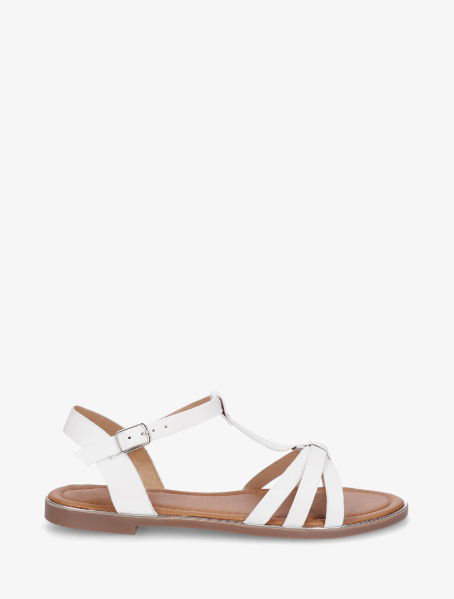 Nu-pieds irisés bride en T - Blanc - 5