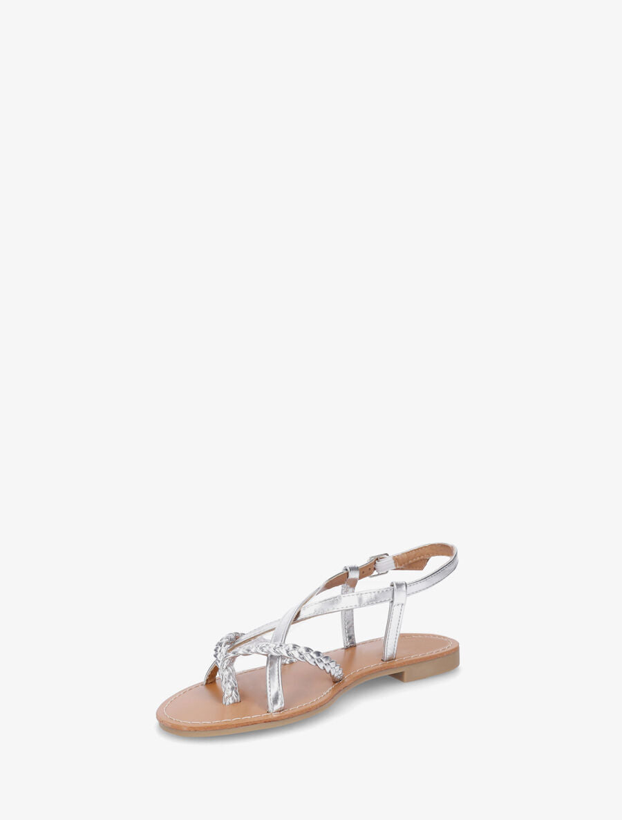 Nu-pieds croisés à tresses - Argent - 3