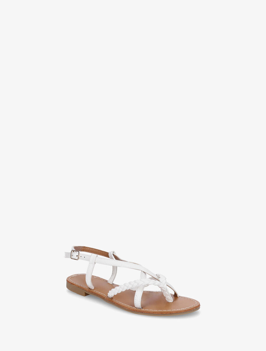 Nu-pieds croisés à tresses - Blanc - 2