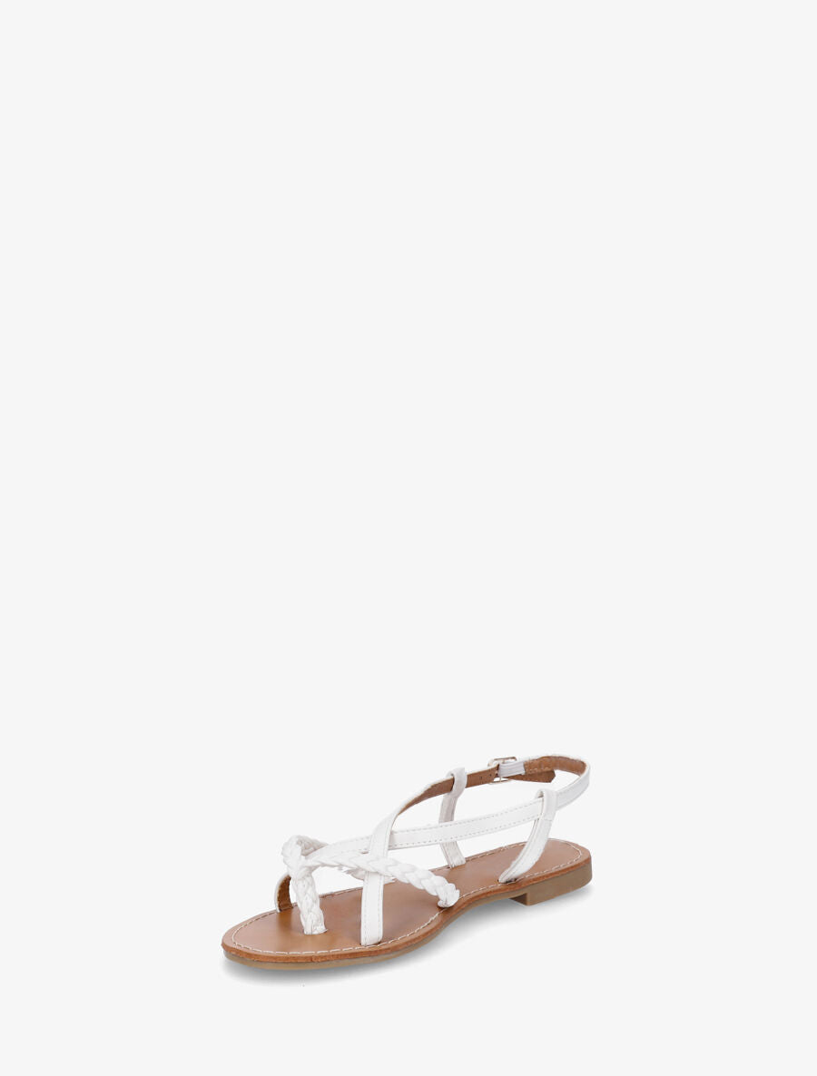 Nu-pieds croisés à tresses - Blanc - 3