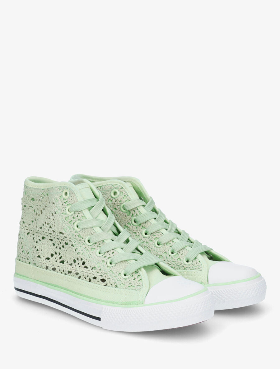 Tennis montantes en crochet - Vert d&