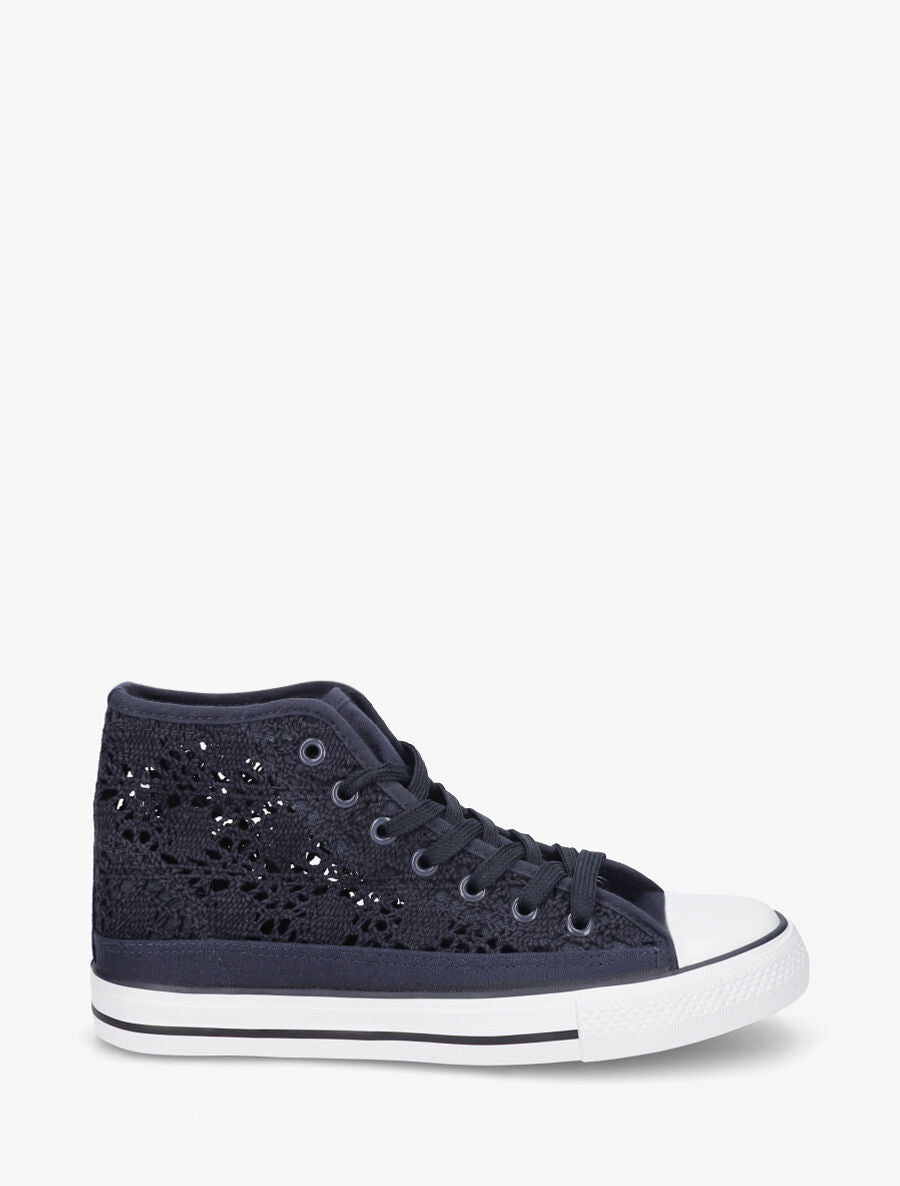 Tennis montantes en crochet - Marine - 5