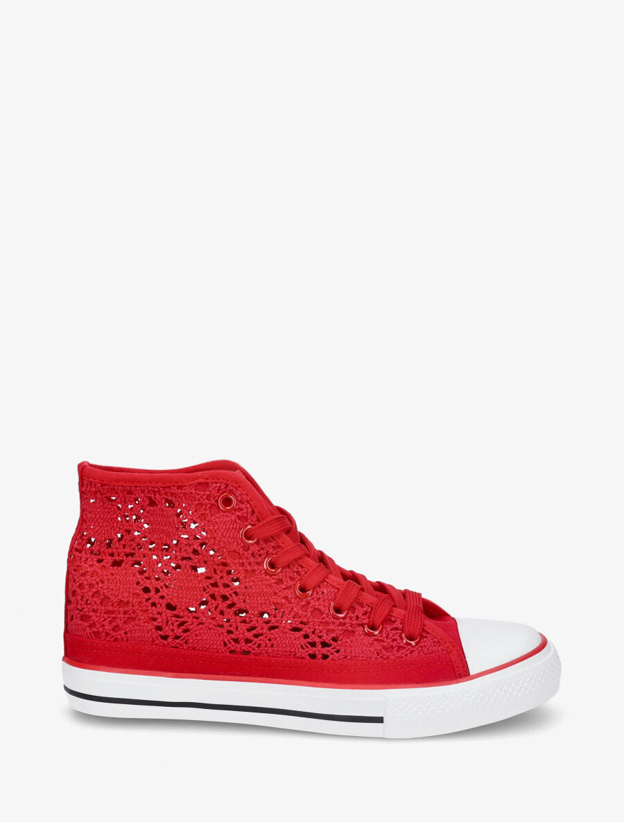 Tennis montantes en crochet - Rouge - 5