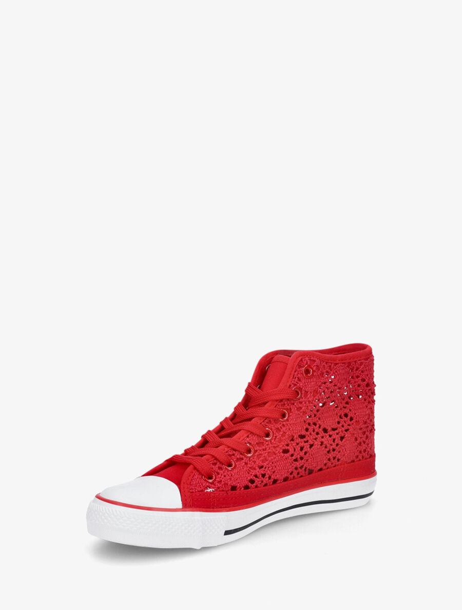 Tennis montantes en crochet - Rouge - 3