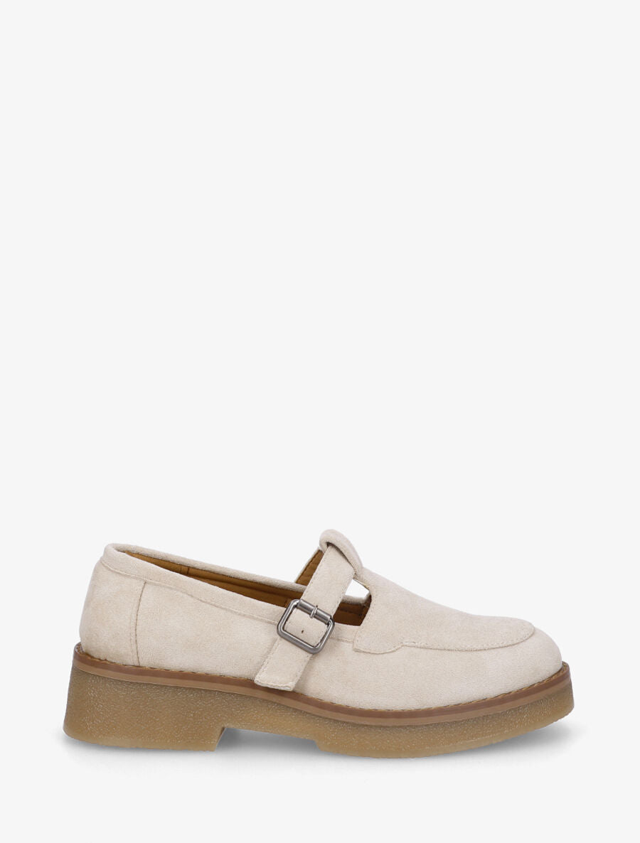 Mocassins en suédine à boucle - Beige - 5