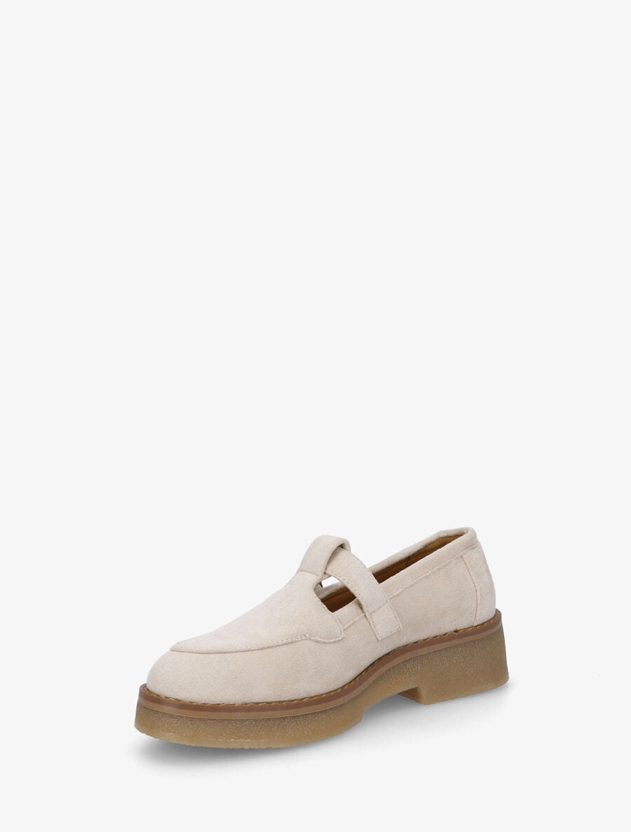 Mocassins en suédine à boucle - Beige - 3