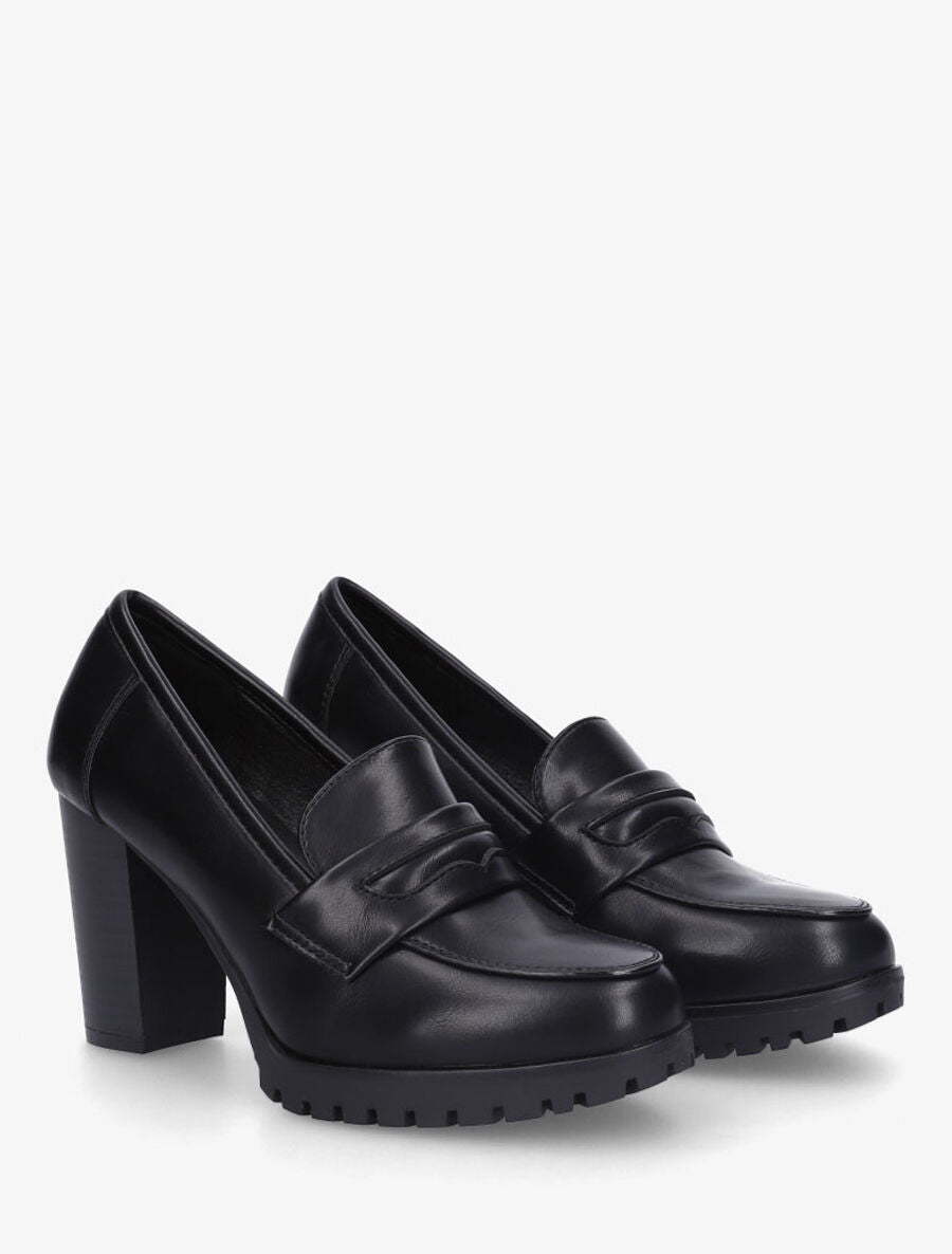 Mocassins à talon bloc - Noir - 4