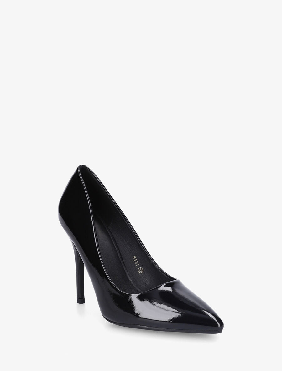 Escarpins vernis à talon aiguille - Noir - 2
