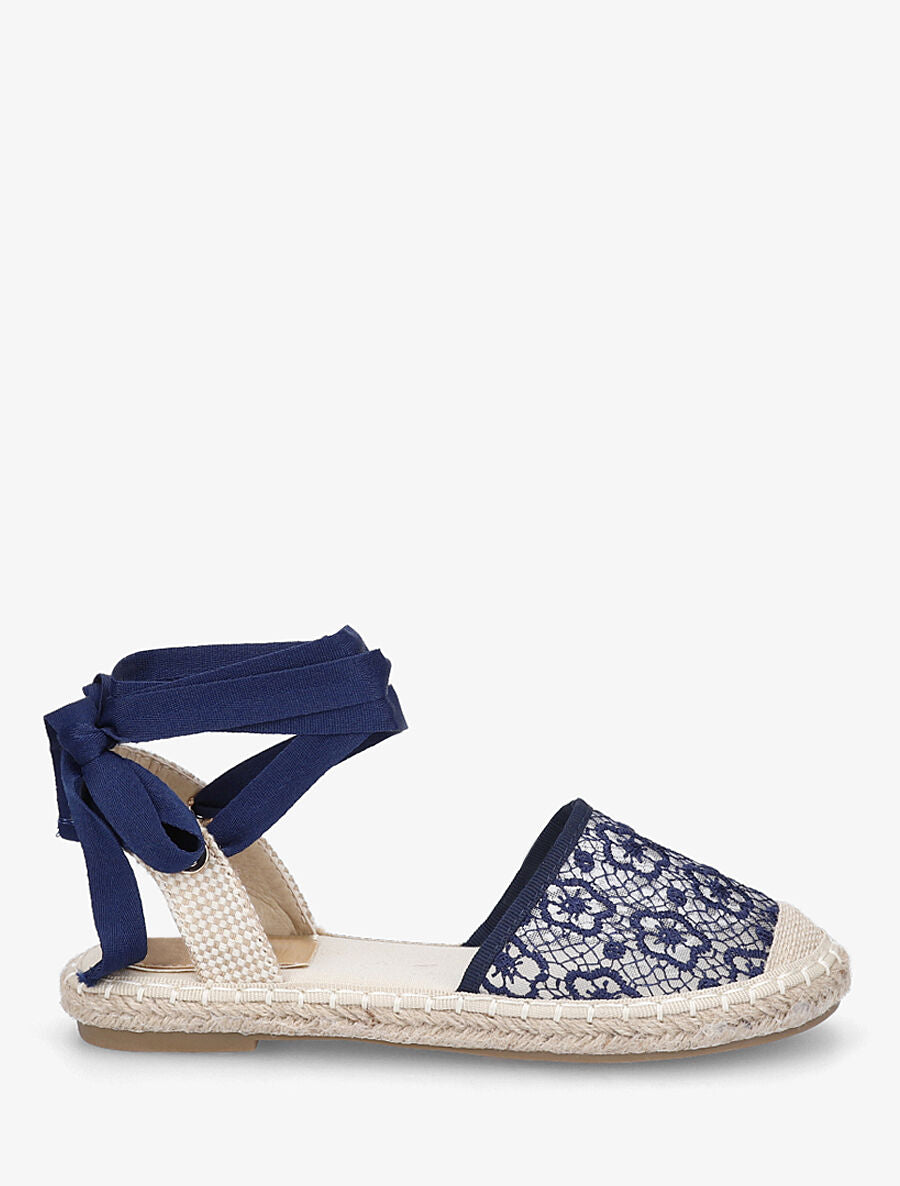 Espadrilles avec liens à nouer - Marine - 5