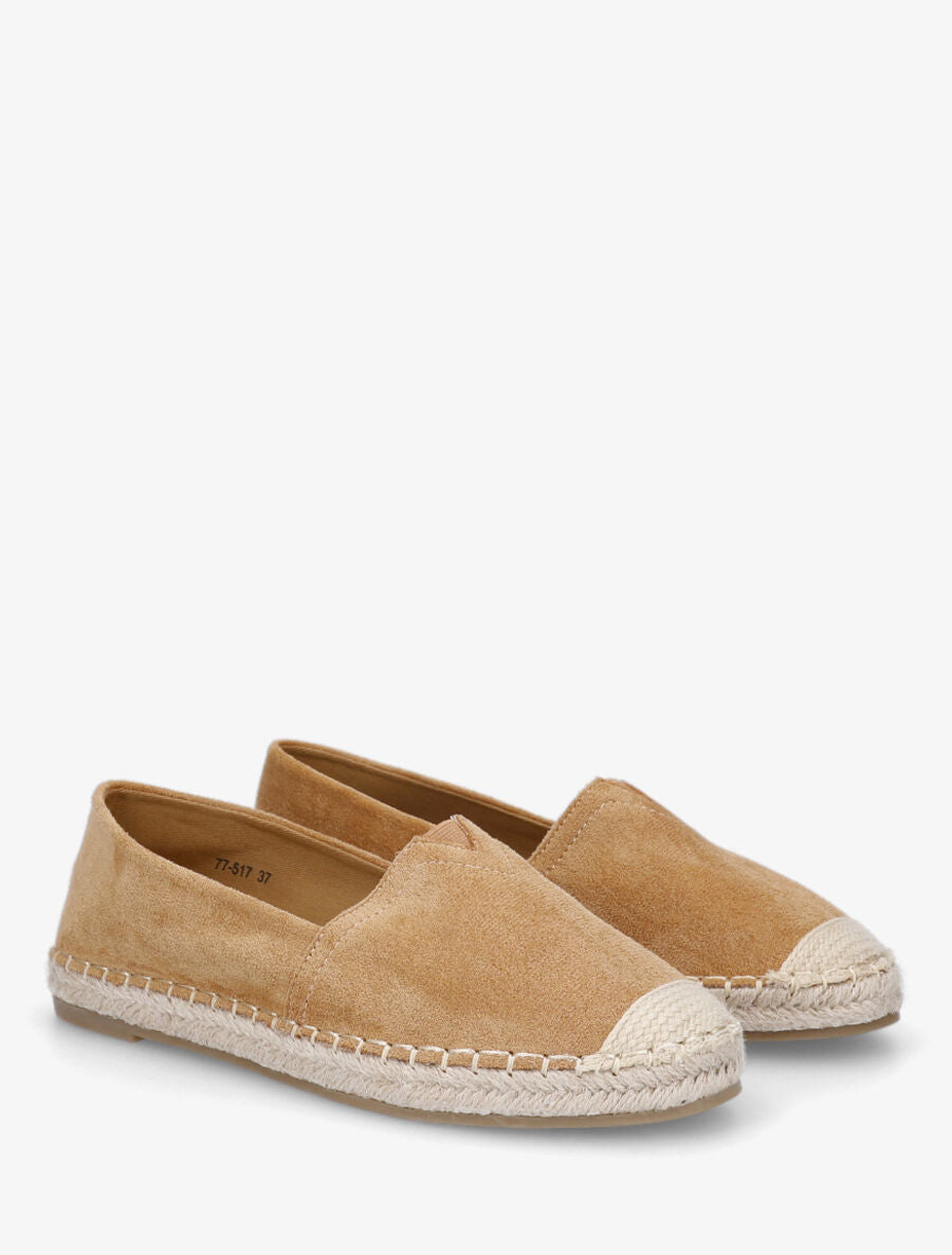 Espadrilles unies en suédine - Camel - 4