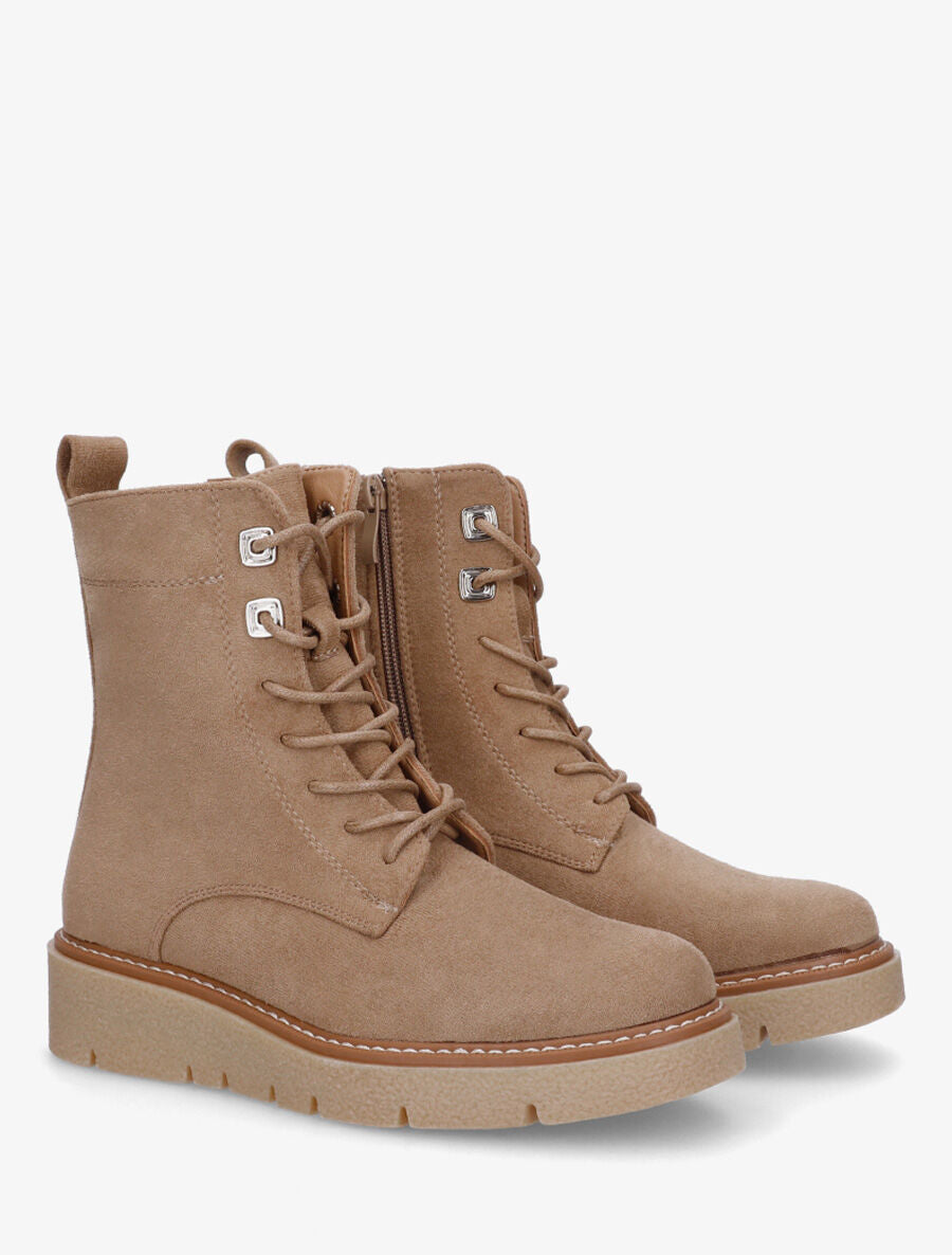 Bottines montantes en suédine - Taupe - 4