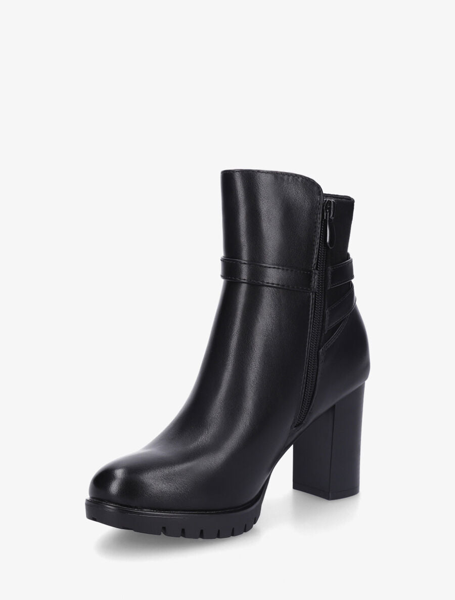 Bottines bimatière à talon haut - Noir - 3