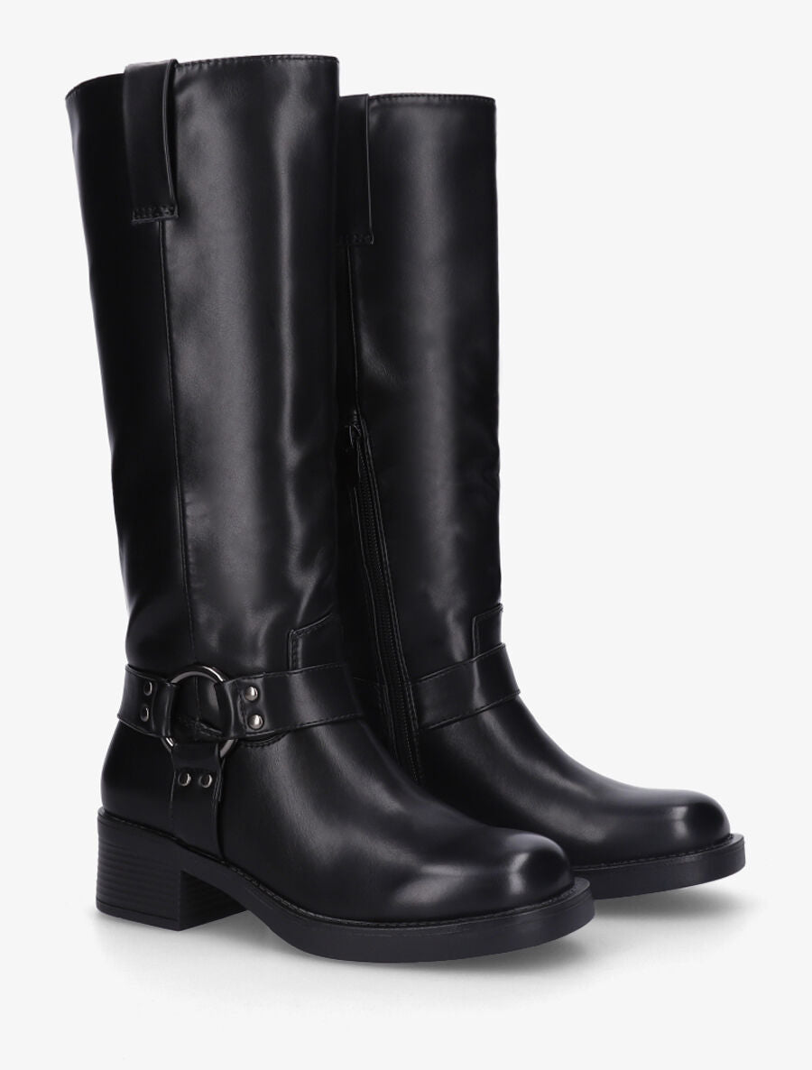 Bottes unies en simili - Noir - 4