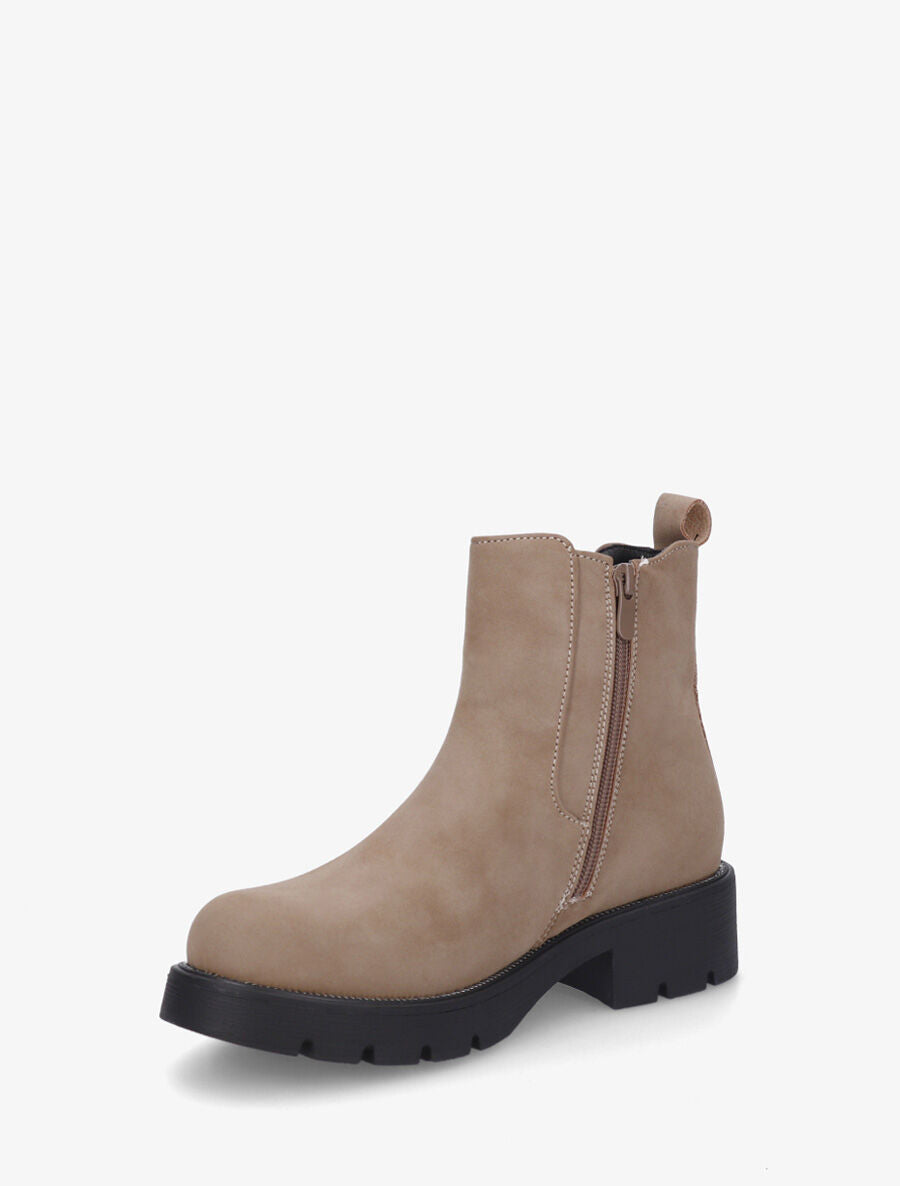 Bottines élastiquées en suédine - Taupe - 3