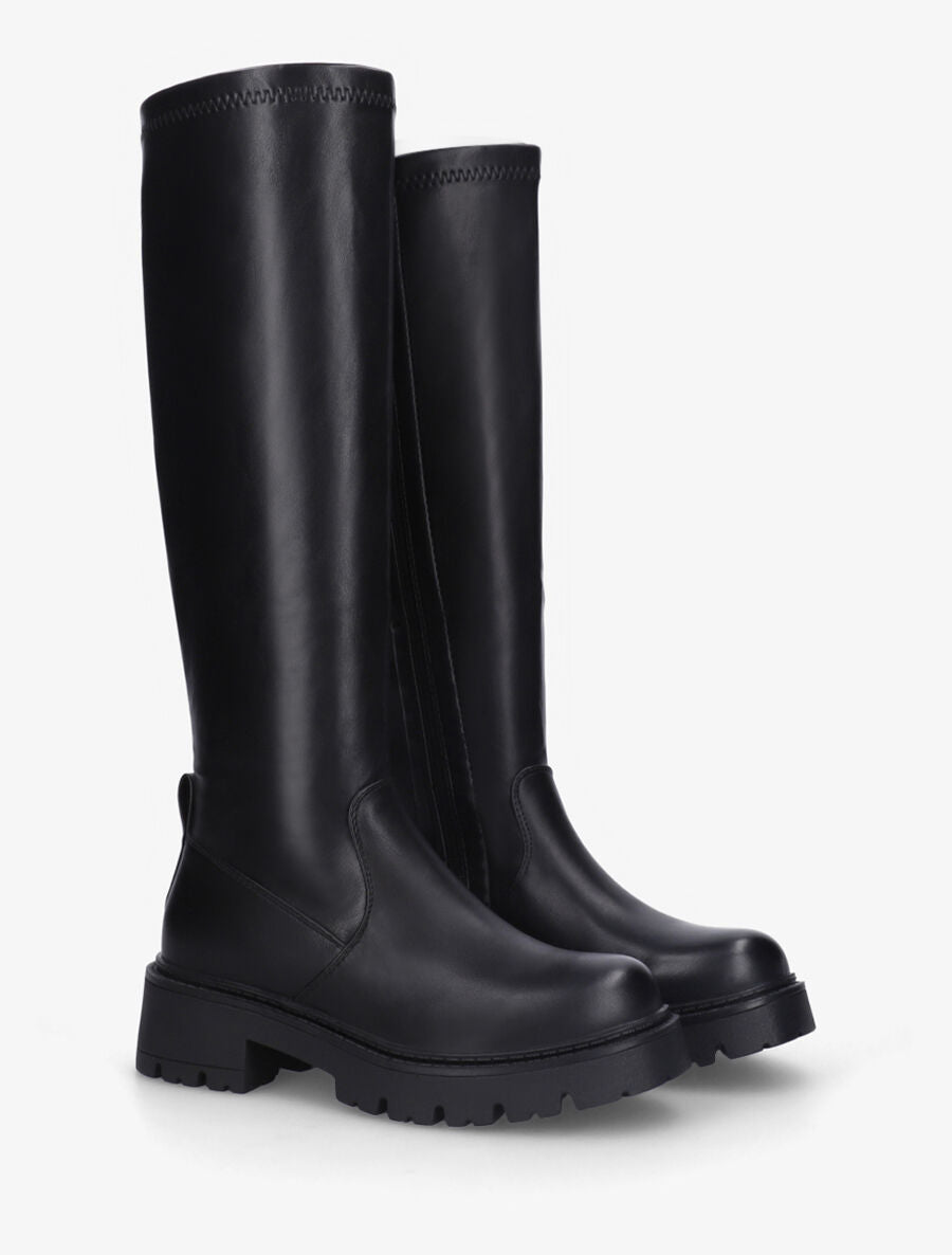 Bottes unies en simili - Noir - 4